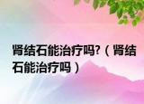肾结石能治疗吗?（肾结石能治疗吗）
