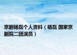 京剧杨磊个人资料（杨磊 国家京剧院二团演员）