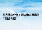 四大佛山分别（四大佛山是哪四个简介介绍）