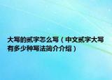 大写的贰字怎么写（中文贰字大写有多少种写法简介介绍）
