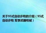 关于95式自动步枪的介绍（95式自动步枪 军事武器枪械）