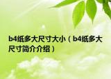 b4纸多大尺寸大小（b4纸多大尺寸简介介绍）