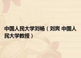 中国人民大学刘畅（刘爽 中国人民大学教授）