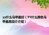 yy什么马甲最好（YY什么颜色马甲最高简介介绍）