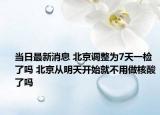 当日最新消息 北京调整为7天一检了吗 北京从明天开始就不用做核酸了吗