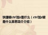 快捷键ctrl加z是什么（ctrl加z键是什么意思简介介绍）