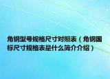 角钢型号规格尺寸对照表（角钢国标尺寸规格表是什么简介介绍）
