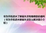 华为手机进水了屏幕失灵有维修的价值吗（华为手机进水屏幕失灵怎么解决简介介绍）