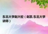 东北大学赵兴宏（赵凯 东北大学讲师）