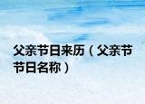 父亲节日来历（父亲节 节日名称）