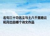 名句三十功名尘与土八千里路云和月出自哪个诗文作品