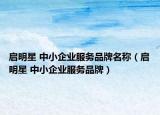 启明星 中小企业服务品牌名称（启明星 中小企业服务品牌）