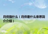 月供指什么（月供是什么意思简介介绍）