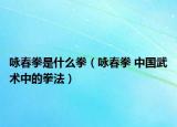 咏春拳是什么拳（咏春拳 中国武术中的拳法）