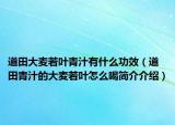 道田大麦若叶青汁有什么功效（道田青汁的大麦若叶怎么喝简介介绍）