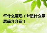 fT什么意思（ft是什么意思简介介绍）