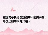 在国内手机怎么登脸书（国内手机怎么上脸书简介介绍）