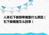 人体右下腹部疼痛是什么原因（右下腹痛是怎么回事）