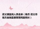 遵义银监局人员名单（陈杰 遵义市地方金融监督管理局副局长）