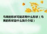 鸟窝的形状可能还有什么形状（鸟窝的形状是什么简介介绍）