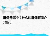 屏保是哪个（什么叫屏保啊简介介绍）