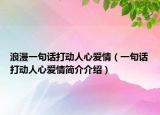 浪漫一句话打动人心爱情（一句话打动人心爱情简介介绍）