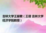 吉林大学王丽君（王倩 吉林大学经济学院教授）
