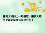 善莫大焉的上一句是啥（善莫大焉的上两句是什么简介介绍）