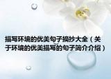 描写环境的优美句子摘抄大全（关于环境的优美描写的句子简介介绍）