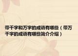 带千字和万字的成语有哪些（带万千字的成语有哪些简介介绍）