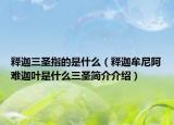 释迦三圣指的是什么（释迦牟尼阿难迦叶是什么三圣简介介绍）