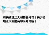 有关钱塘江大潮的名诗句（关于钱塘江大潮的诗句简介介绍）