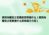 微笑向暖安之若素的意思是什么（微笑向暖安之若素是什么意思简介介绍）