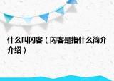 什么叫闪客（闪客是指什么简介介绍）