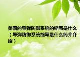 美国的导弹防御系统的缩写是什么（导弹防御系统缩写是什么简介介绍）