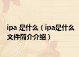 ipa 是什么（ipa是什么文件简介介绍）