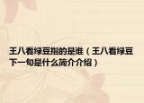 王八看绿豆指的是谁（王八看绿豆下一句是什么简介介绍）