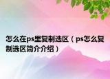 怎么在ps里复制选区（ps怎么复制选区简介介绍）