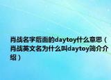 肖战名字后面的daytoy什么意思（肖战英文名为什么叫daytoy简介介绍）