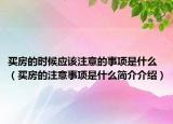 买房的时候应该注意的事项是什么（买房的注意事项是什么简介介绍）