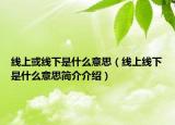线上或线下是什么意思（线上线下是什么意思简介介绍）