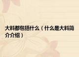 大料都包括什么（什么是大料简介介绍）