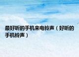 最好听的手机来电铃声（好听的手机铃声）