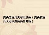 烫头之后几天可以洗头（烫头发后几天可以洗头简介介绍）
