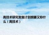 高技术研究发展计划纲要又称什么（高技术）
