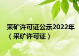 采矿许可证公示2022年（采矿许可证）