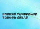 当日最新消息 年化利率较低的贷款平台都有哪些 试试这几款