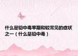 什么是铅中毒早期和较常见的症状之一（什么是铅中毒）