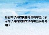 形容车子开得快的词语有哪些（表示车子开得快的成语有哪些简介介绍）