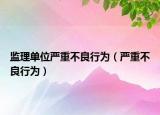 监理单位严重不良行为（严重不良行为）